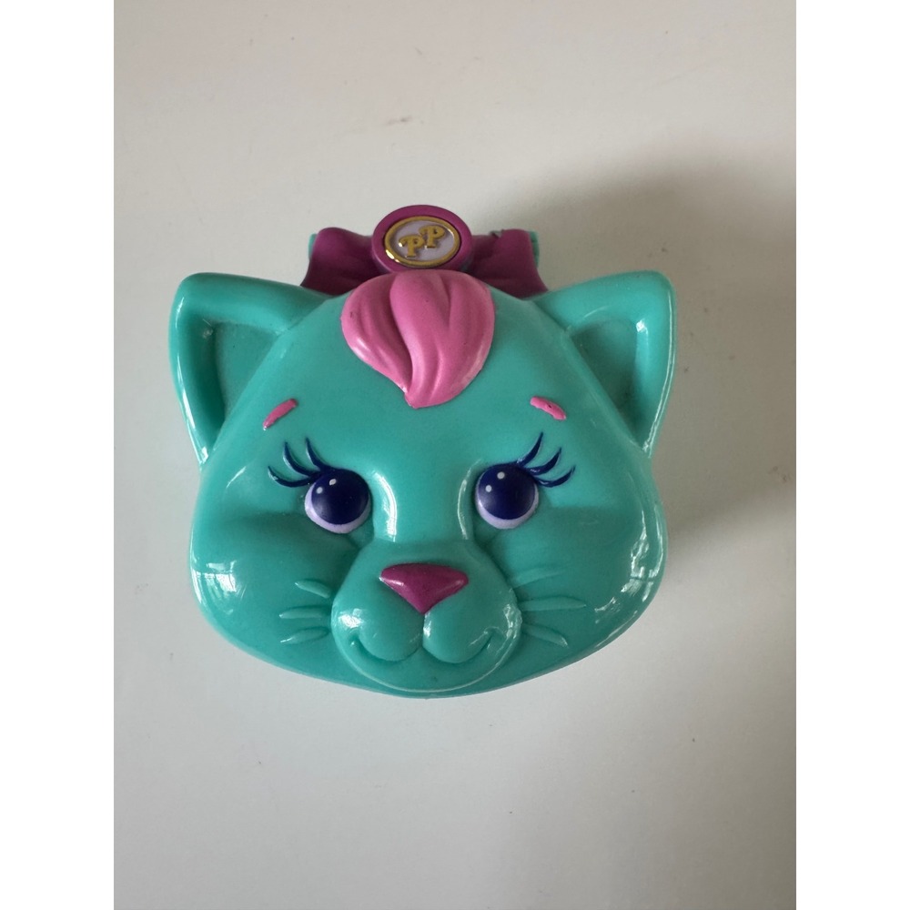 Vintage 1993 Bluebird Polly Pocket Midges Bedtime Kitty Compact Pet Parade Teal